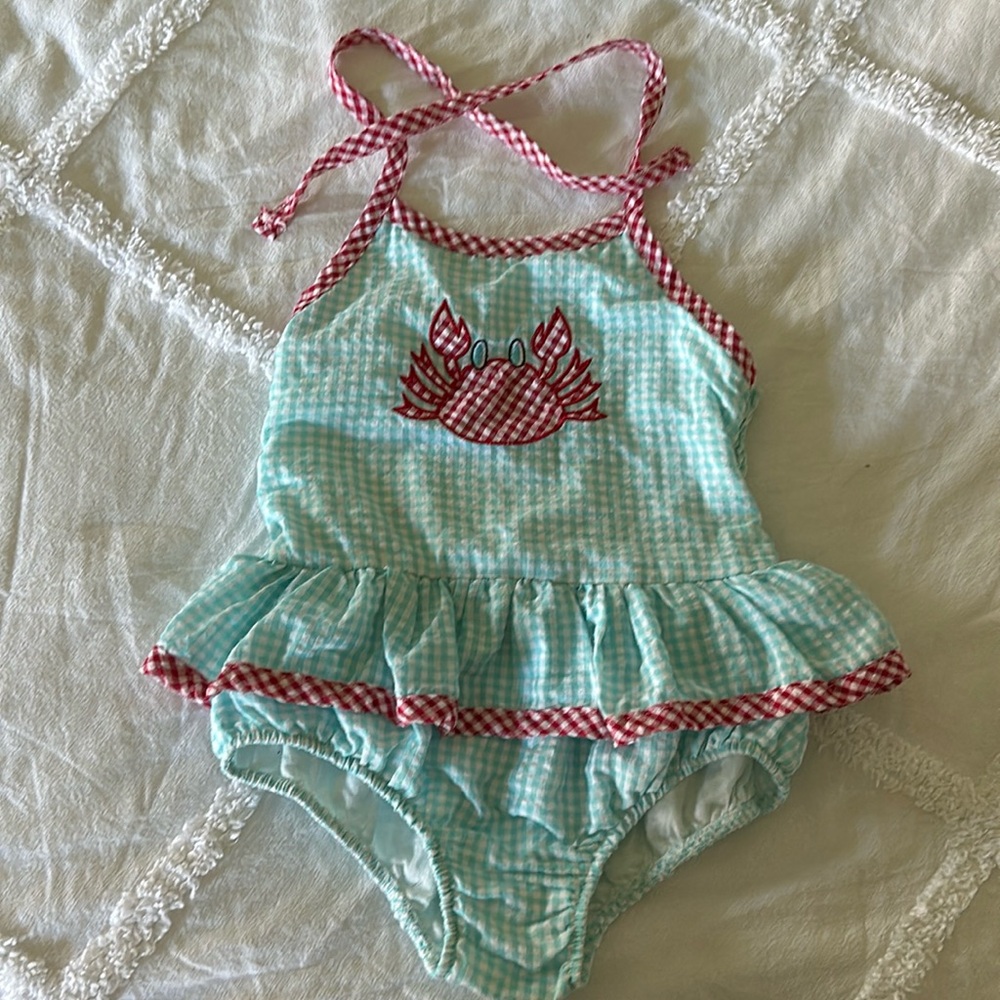 Classic Whimsy size 7 girls bathing suit with crab